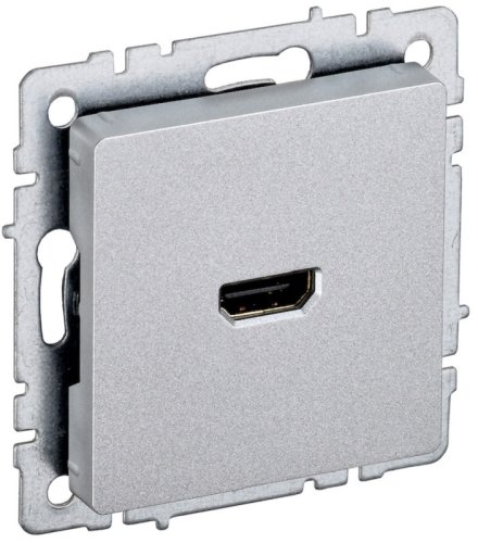 Розетка HDMI без рамки IEK Brite РHDMI-0-БрА 1-м. алюминий картинка